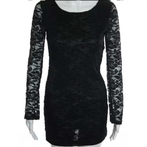 Millau Dresses & Skirts - Millau Black open back long sleeve mini dress